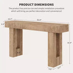 COZONY 63 Console en Chêne Rustique Table d'Entrée Étroite Style Ferme avec Étagère Ouverte pour Salon, Couloir, Arrière de Canapé