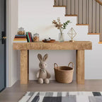COZONY 63 Console en Chêne Rustique Table d'Entrée Étroite Style Ferme avec Étagère Ouverte pour Salon, Couloir, Arrière de Canapé