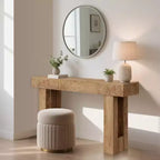 COZONY 63 Console en Chêne Rustique Table d'Entrée Étroite Style Ferme avec Étagère Ouverte pour Salon, Couloir, Arrière de Canapé