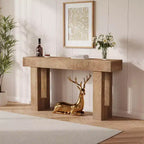 COZONY 63 Console en Chêne Rustique Table d'Entrée Étroite Style Ferme avec Étagère Ouverte pour Salon, Couloir, Arrière de Canapé