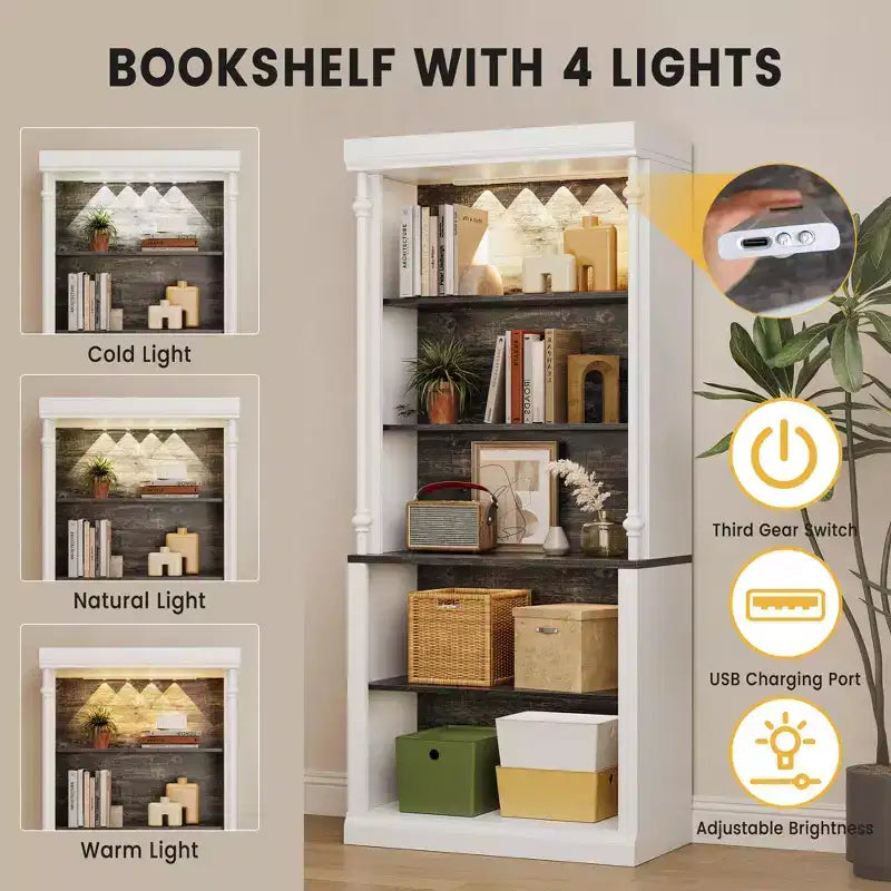 Meuble de cuisine avec éclairage LED et rangement suspendu, adapté aux salles à manger et salons.