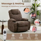 Fauteuil inclinable, fauteuil inclinable à bascule pivotant à 360° pour adultes, pour salon, chambre, maison