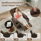 Fauteuil inclinable, fauteuil inclinable à bascule pivotant à 360° pour adultes, pour salon, chambre, maison