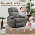 Fauteuil inclinable, fauteuil inclinable à bascule pivotant à 360° pour adultes, pour salon, chambre, maison