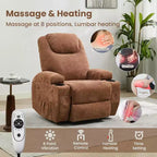 Fauteuil inclinable, fauteuil inclinable à bascule pivotant à 360° pour adultes, pour salon, chambre, maison