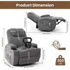 Fauteuil inclinable, fauteuil inclinable à bascule pivotant à 360° pour adultes, pour salon, chambre, maison