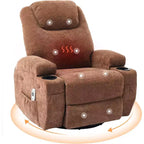 Fauteuil inclinable, fauteuil inclinable à bascule pivotant à 360° pour adultes, pour salon, chambre, maison