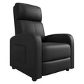 PU Leather Recliner Chair, Lazy Single Seater with Side Pocket, Tall Back & Wide Padded Arms, Home Theater Seat for Living Room, Bedroom