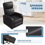 PU Leather Recliner Chair, Lazy Single Seater with Side Pocket, Tall Back & Wide Padded Arms, Home Theater Seat for Living Room, Bedroom
