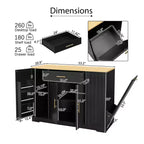 Îlot de cuisine moderne Okak avec portes, tiroir central et rangement pour poubelle, buffet de rangement pour cuisine, salle à manger