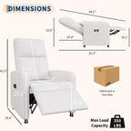 Fauteuil inclinable électrique COZONY avec chauffage et massage, inclinable électrique réglable en cuir PU, dossier haut, siège rembourré, canapé de cinéma maison pour salon