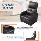 Fauteuil inclinable électrique COZONY avec chauffage et massage, inclinable électrique réglable en cuir PU, dossier haut, siège rembourré, canapé de cinéma maison pour salon