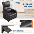 Fauteuil inclinable électrique COZONY avec chauffage et massage, inclinable électrique réglable en cuir PU, dossier haut, siège rembourré, canapé de cinéma maison pour salon