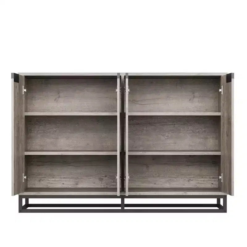 Buffet moderne avec 4 portes et étagères, Armoire de rangement, bahut
