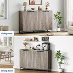 Buffet moderne avec 4 portes et étagères, Armoire de rangement, bahut