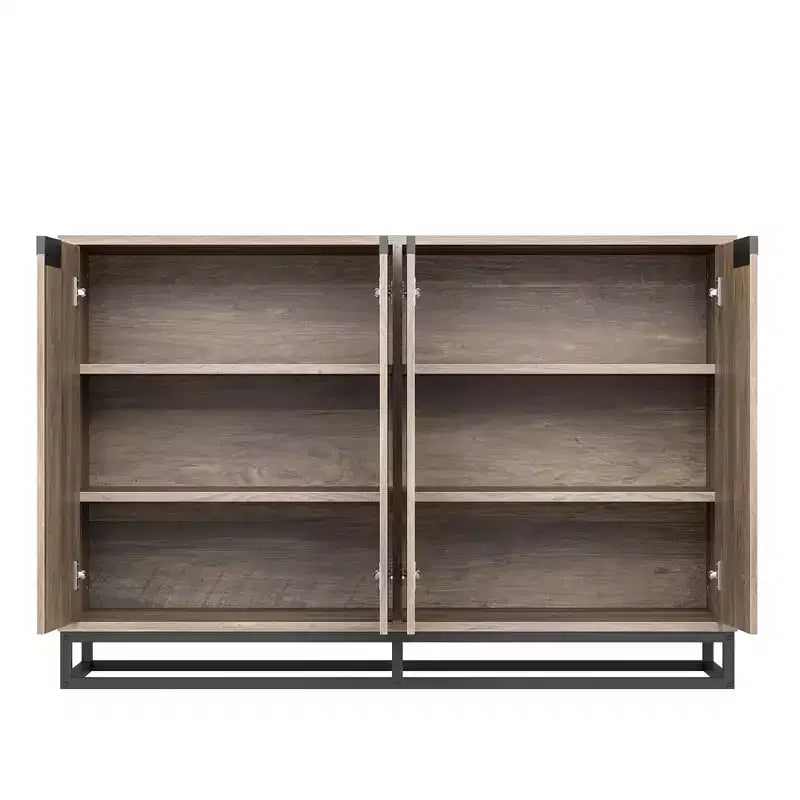 Buffet moderne avec 4 portes et étagères, Armoire de rangement, bahut