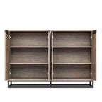 Buffet moderne avec 4 portes et étagères, Armoire de rangement, bahut