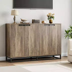 Buffet moderne avec 4 portes et étagères, Armoire de rangement, bahut