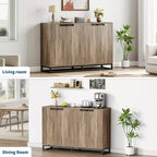 Buffet moderne avec 4 portes et étagères, Armoire de rangement, bahut