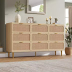 Commode en rotin pour la chambre, armoires de rangement grande capacité pour la garde-robe, convient pour le salon, le couloir et la chambre d'enfant.