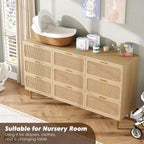 Commode en rotin pour la chambre, armoires de rangement grande capacité pour la garde-robe, convient pour le salon, le couloir et la chambre d'enfant.