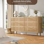 Commode en rotin pour la chambre, armoires de rangement grande capacité pour la garde-robe, convient pour le salon, le couloir et la chambre d'enfant.