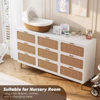Commode en rotin pour la chambre, armoires de rangement grande capacité pour la garde-robe, convient pour le salon, le couloir et la chambre d'enfant.