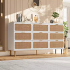 Commode en rotin pour la chambre, armoires de rangement grande capacité pour la garde-robe, convient pour le salon, le couloir et la chambre d'enfant.