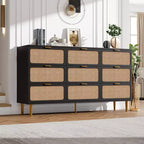 Commode en rotin pour la chambre, armoires de rangement grande capacité pour la garde-robe, convient pour le salon, le couloir et la chambre d'enfant.
