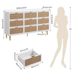 Commode en rotin pour la chambre, armoires de rangement grande capacité pour la garde-robe, convient pour le salon, le couloir et la chambre d'enfant.