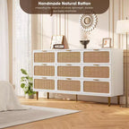 Commode en rotin pour la chambre, armoires de rangement grande capacité pour la garde-robe, convient pour le salon, le couloir et la chambre d'enfant.