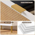 Commode en rotin pour la chambre, armoires de rangement grande capacité pour la garde-robe, convient pour le salon, le couloir et la chambre d'enfant.
