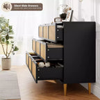 Commode en rotin pour la chambre, armoires de rangement grande capacité pour la garde-robe, convient pour le salon, le couloir et la chambre d'enfant.
