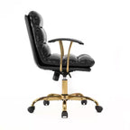 HomeStock Chaise de bureau exécutive à coussin noir, hauteur réglable de 42 po avec pivots