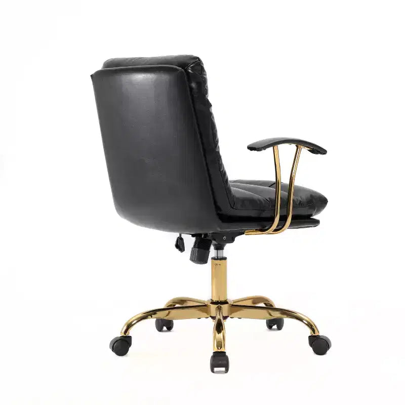 HomeStock Chaise de bureau exécutive à coussin noir, hauteur réglable de 42 po avec pivots