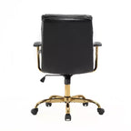 HomeStock Chaise de bureau exécutive à coussin noir, hauteur réglable de 42 po avec pivots