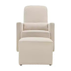 daVinci Olive Glider and Ottoman - Cream Finish w/Cream Piping