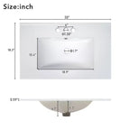 Meuble-lavabo de salle de bain de 76 cm avec lavabo simple, meuble sous-vasque combiné avec lavabo sous plan, meuble de rangement de salle de bain avec 2 portes et 1 tiroir, fermeture en douceur