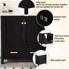 Meuble-lavabo de salle de bain de 76 cm avec lavabo simple, meuble sous-vasque combiné avec lavabo sous plan, meuble de rangement de salle de bain avec 2 portes et 1 tiroir, fermeture en douceur
