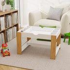 Table de jeu 2-en-1 Whisen Kids avec 7 compartiments de rangement, compatible avec les briques de construction LEGO - Blanc et Vert