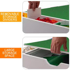 Table de jeu 2-en-1 Whisen Kids avec 7 compartiments de rangement, compatible avec les briques de construction LEGO - Blanc et Vert