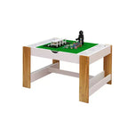 Table de jeu 2-en-1 Whisen Kids avec 7 compartiments de rangement, compatible avec les briques de construction LEGO - Blanc et Vert