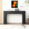 Luxystar Modern Console Table with 2 Concealed Drawers, Oval Top and Fluted Design for Entryway and Living Room