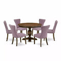 HomeStock 3-Piece Distressed Jacobean Finish Solid Wood Top Dining Table with 2 Chairs