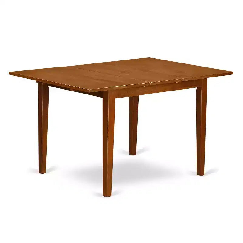 Ensemble de salle à manger 3 pièces HomeStock avec plateau en bois massif et finition brun selle