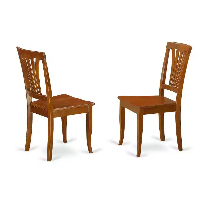 Ensemble de salle à manger 3 pièces HomeStock avec plateau en bois massif et finition brun selle