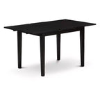 Ensemble de salle à manger rectangulaire 5 pièces en bois massif à finition noire (4 places)
