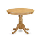 HomeStock 5-Pc Round Natural Oak Finish Solid Wood Top Dining table with 4 Chairs