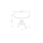 HomeStock Table à manger 5 pièces ronde avec plateau en bois massif et 4 chaises, finition chêne naturel
