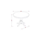 3-Piece Black Finish Solid Wood Top - Dining Room Set - Seats 4